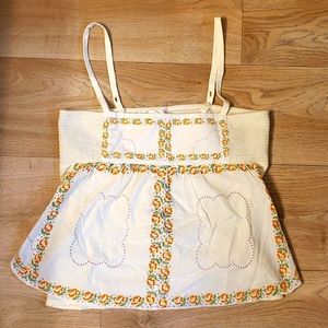 Free People floral cotton apron tank
